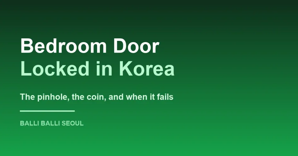 Typographic cover reading Bedroom Door Locked in Korea