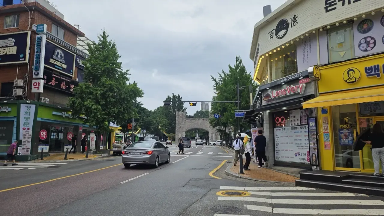 A street in a Seoul university neighbourhood